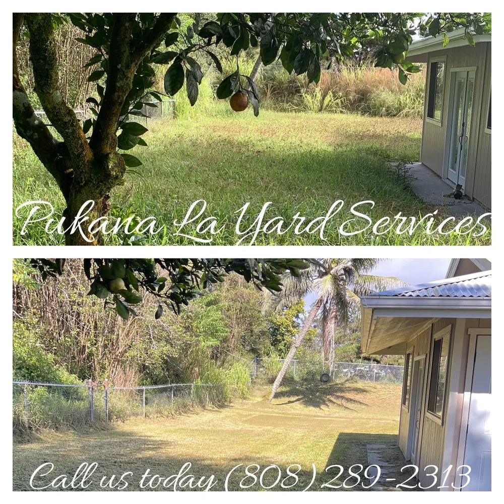 Professional lawn mowing service for homes in Kurtistown, HI by Pukana La Yard Services