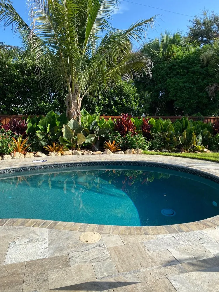 Custom outdoor landscaping with custom design across Daytona Beach, FL - Pura Vida Tropical Gardens