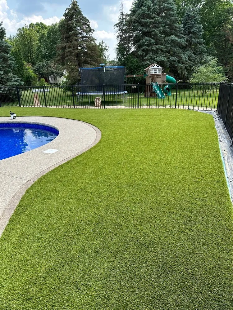 Expert landscaping services with custom design across Lowell, MI - Purchase Green Artificial Grass - West Michigan