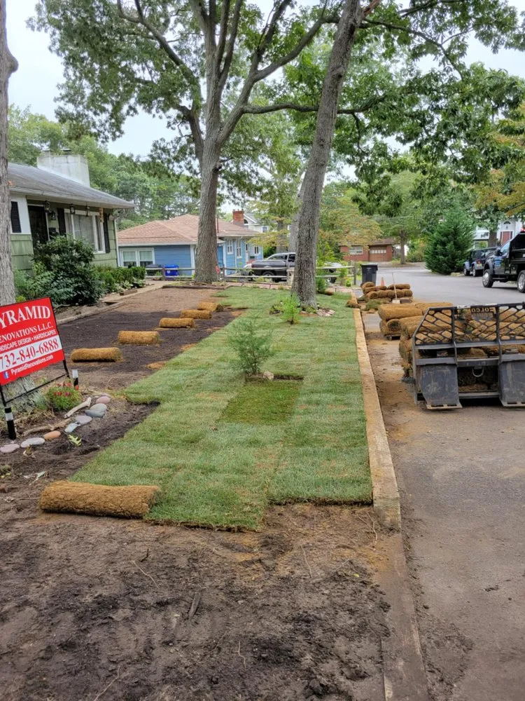 Professional residential landscaping for residential properties in Brick, NJ by Pyramid Renovations