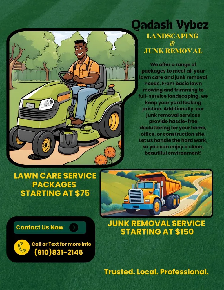 Trusted yard maintenance with custom design across Fayetteville, NC - Qadash Vybez Landscaping