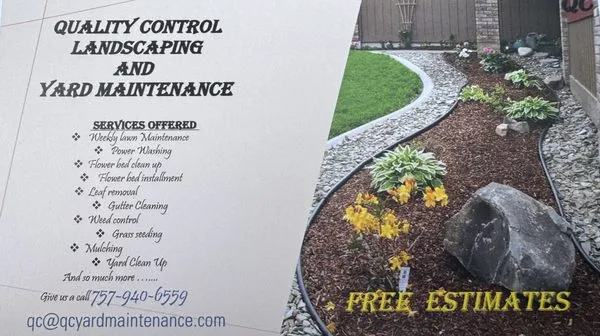 Quality Control Landscaping And Yard Maintenance Logo