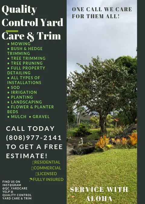 Reliable landscaping services for outdoor upgrades in Anahola, HI by Quality Control Yard Care & Trim