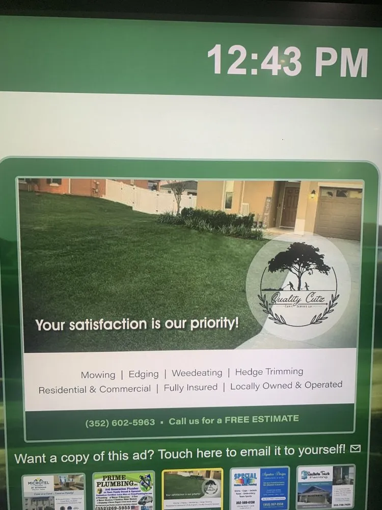 Reliable lawn care service in Grand Island, FL by Quality Cutz Lawn Service