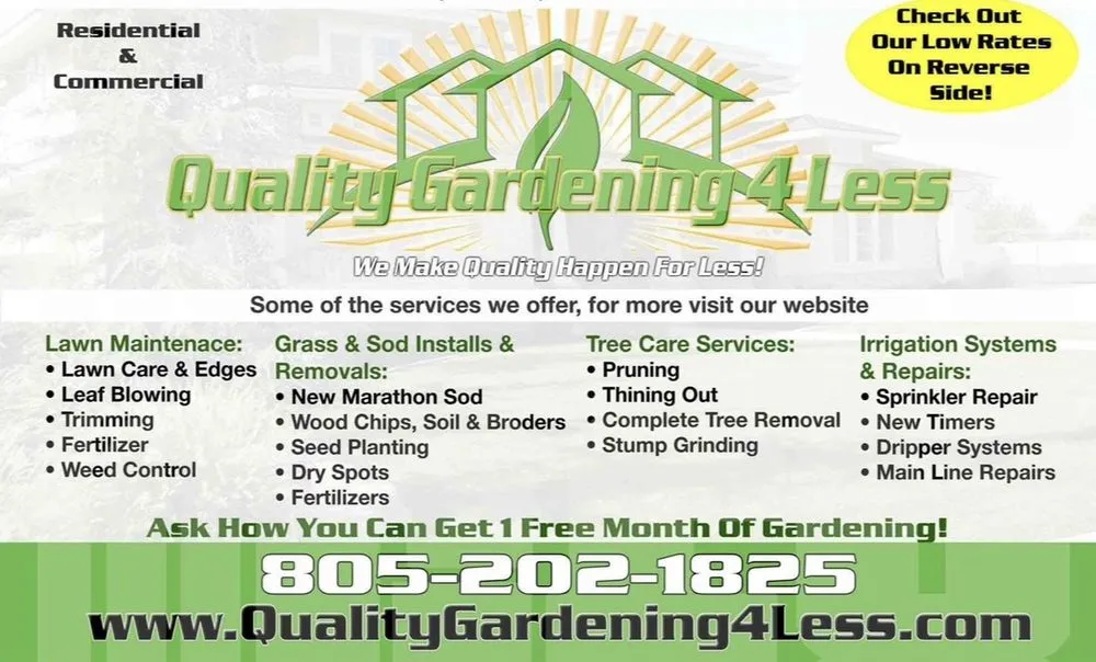 Reliable yard cleanup service for beautiful yards across Ventura, CA - Quality Gardening 4 Less