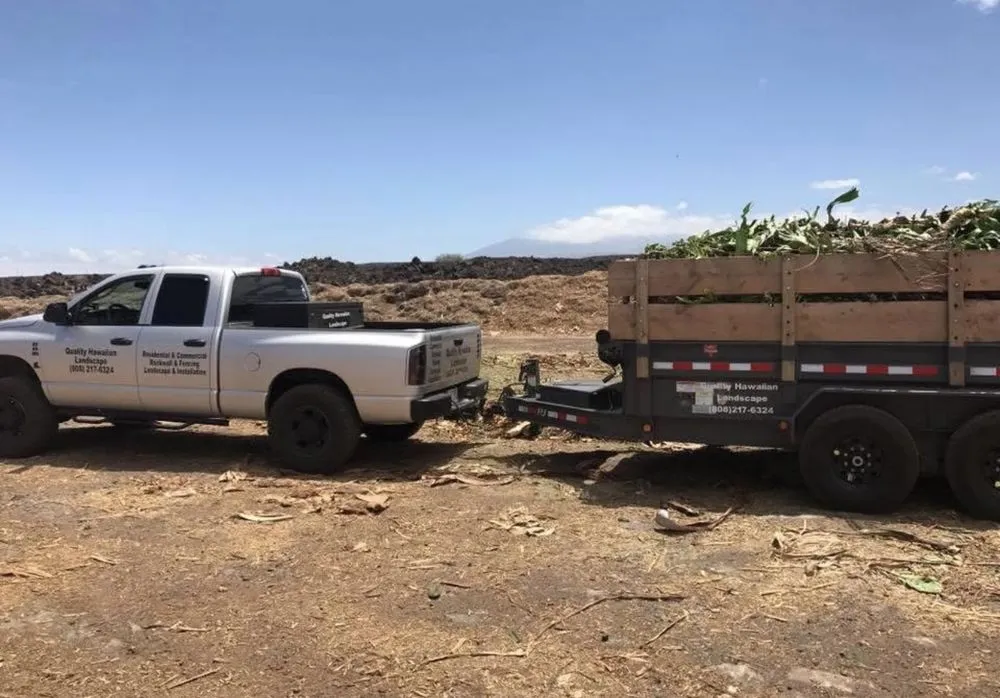 Custom outdoor landscaping with custom design in Kalaoa, HI by Quality Hawaiian Landscape