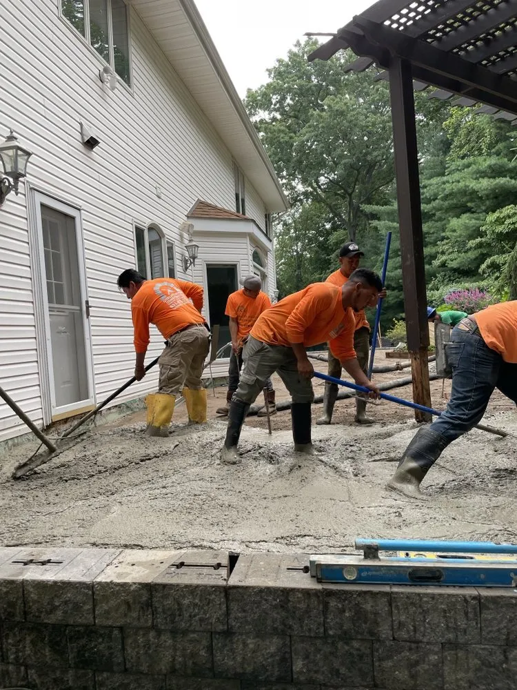 Professional landscape installation in Copiague, NY by Quality Pavers Construction