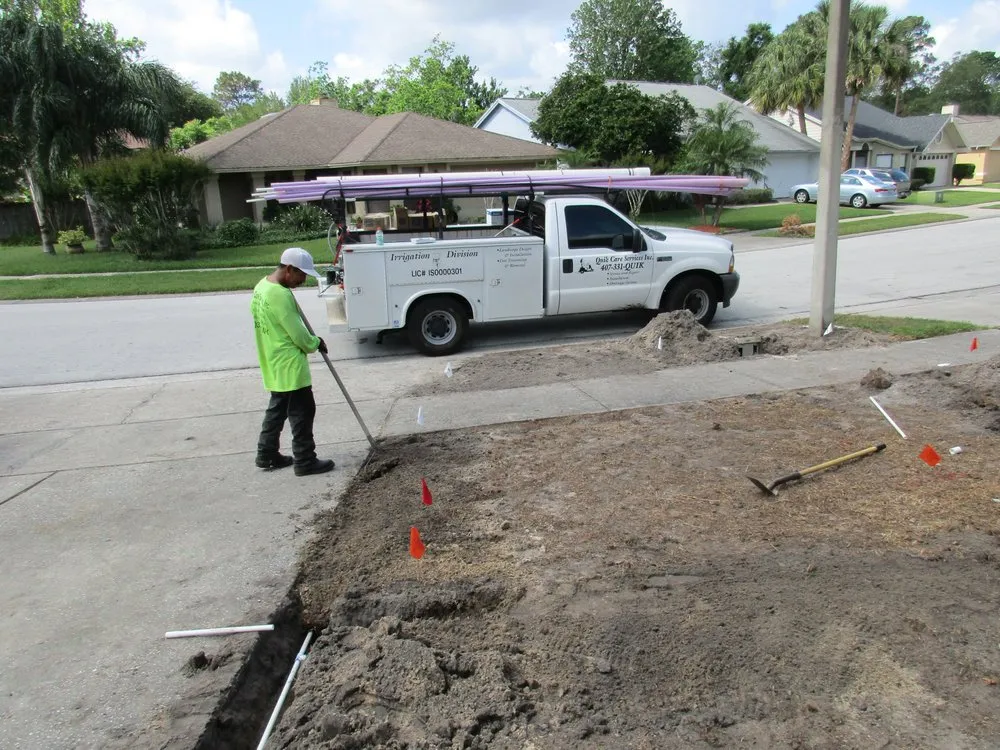 Custom garden landscaping with custom design in Longwood, FL by Quik Care Services