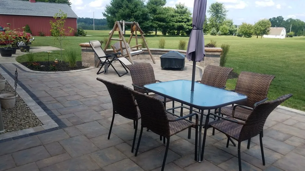 Custom outdoor landscaping with custom design in Norton, OH by R G Thomas Landscape & Design