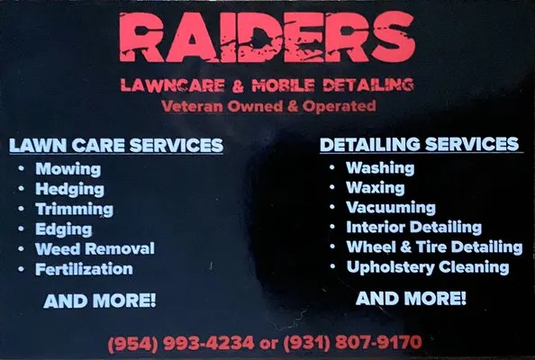 Raiders Lawn Care & Mobile Detailing Logo