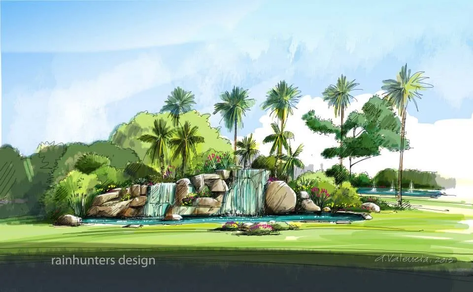 Professional lawn mowing service with custom design in McAllen, TX by Rain Hunters Landscaping