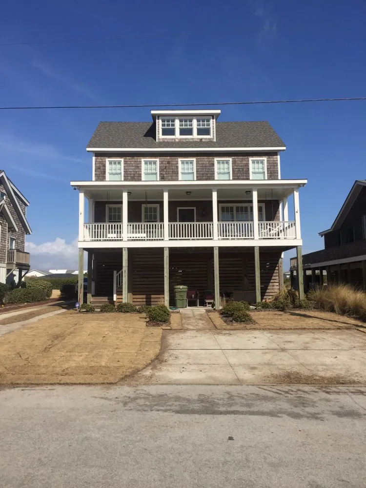 Custom residential landscaping with custom design in Ernul, NC by Raines Landscape