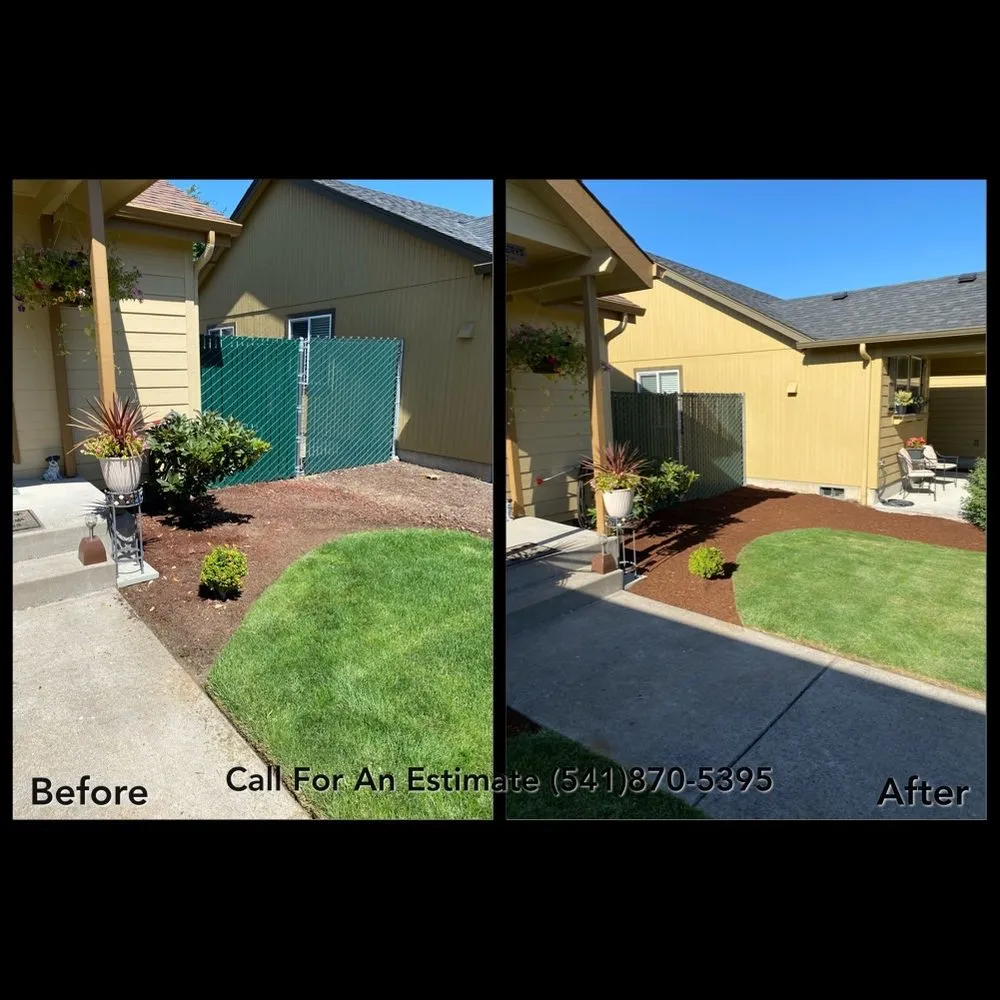 Local garden landscaping with custom design in Eugene, OR by Ray's Fresh Cut Lawn Care