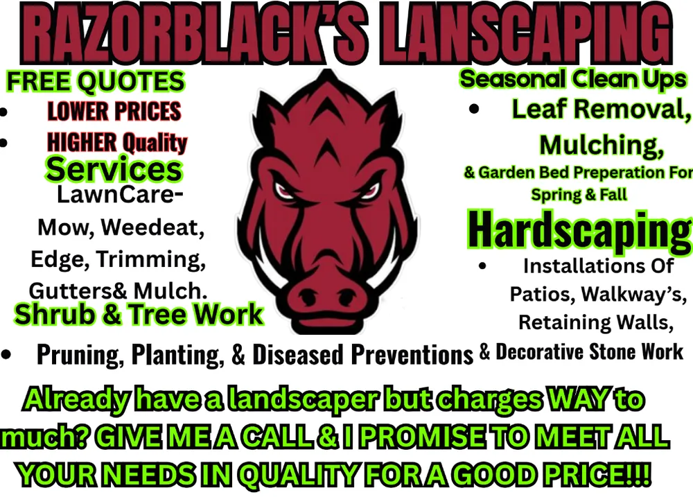 Top-rated lawn mowing service for outdoor upgrades across Hot Springs, AR - Razor Black's Landscaping