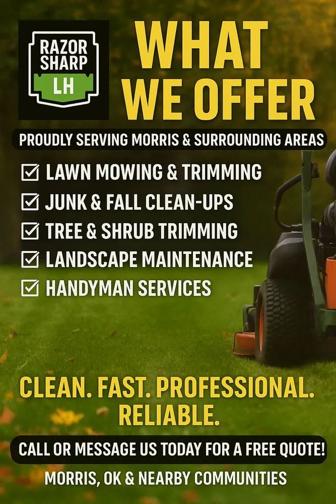 Reliable yard cleanup service with custom design in Morris, OK by Razor Sharp Landscape and Handyman Services