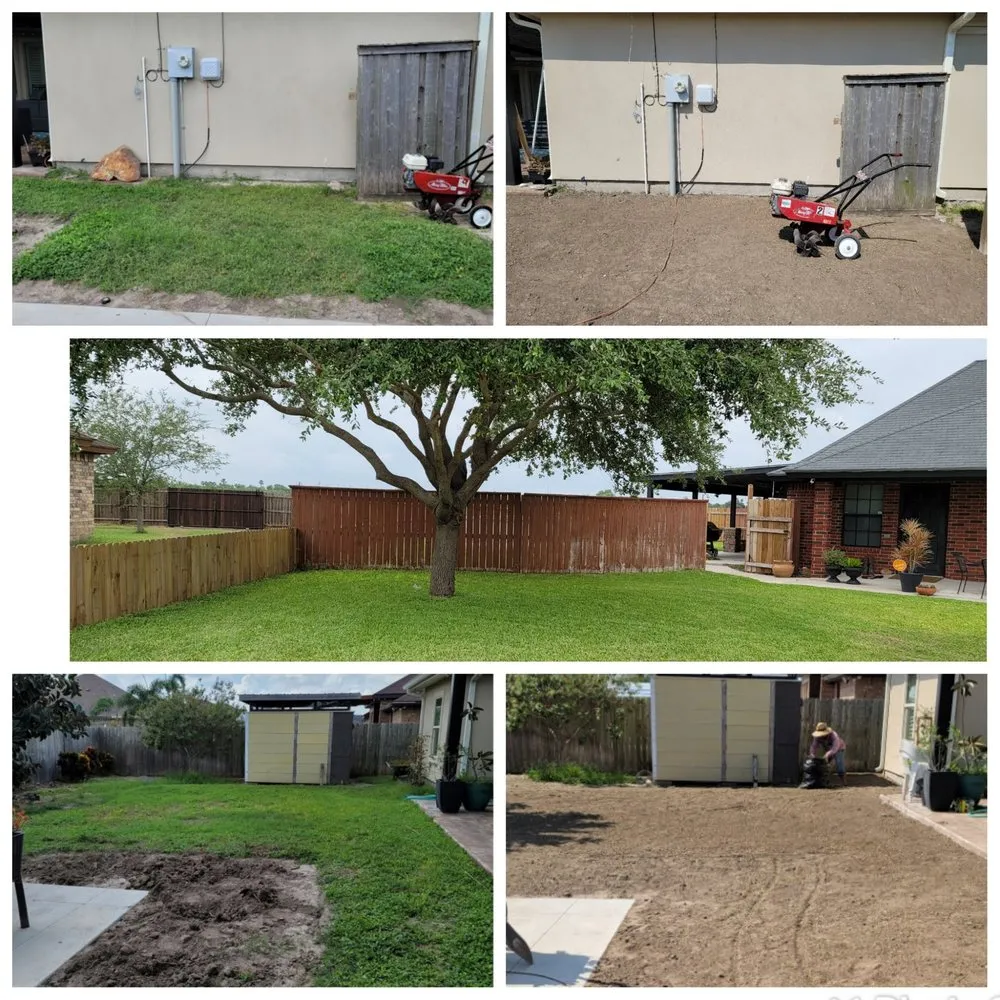 Custom outdoor landscaping with custom design in San Juan, TX by R&B Landscaping
