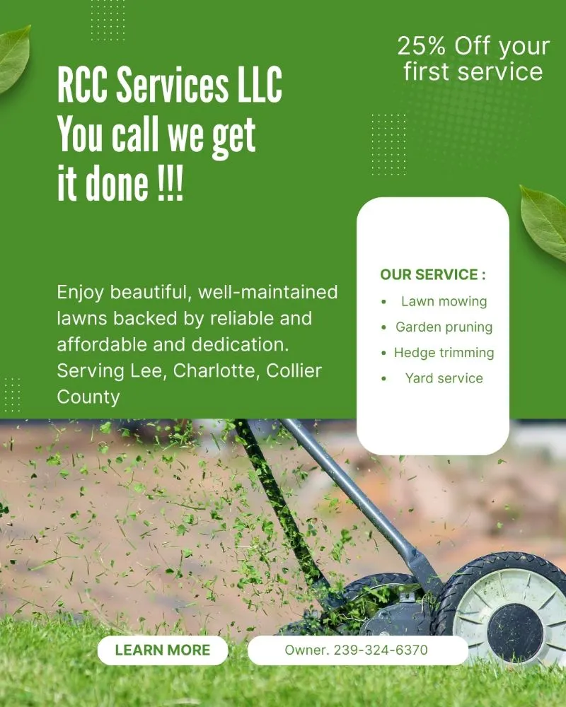 Professional lawn care service experts serving North Fort Myers, FL - RCC Landscaping