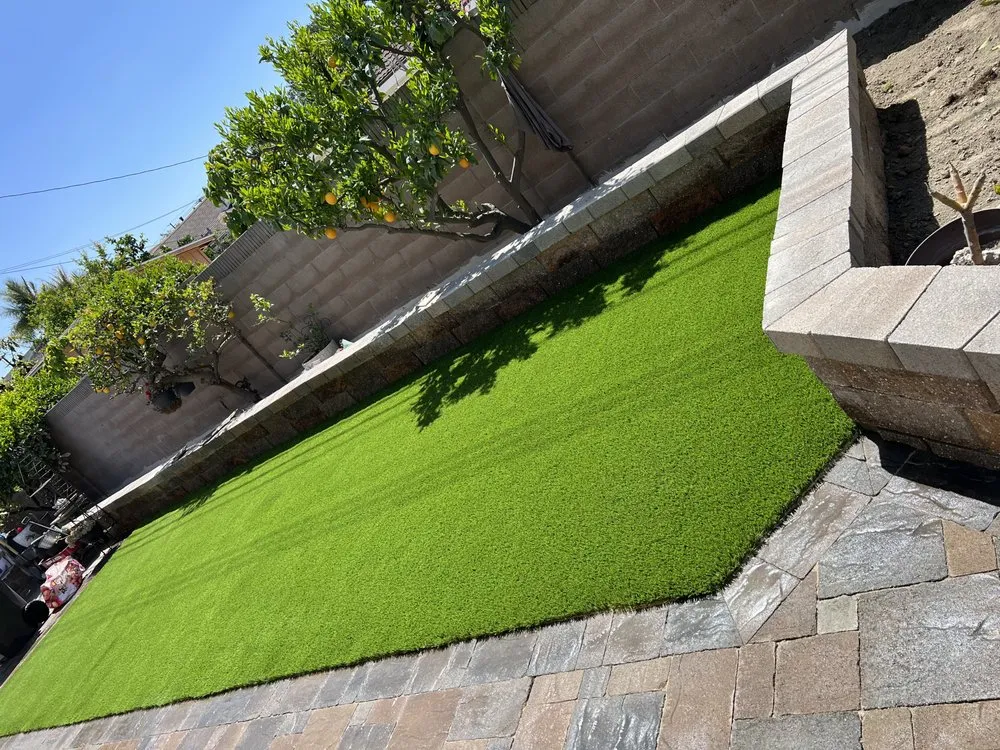 Professional yard cleanup service with custom design in Garden Grove, CA by RD Turf and Putting Greens