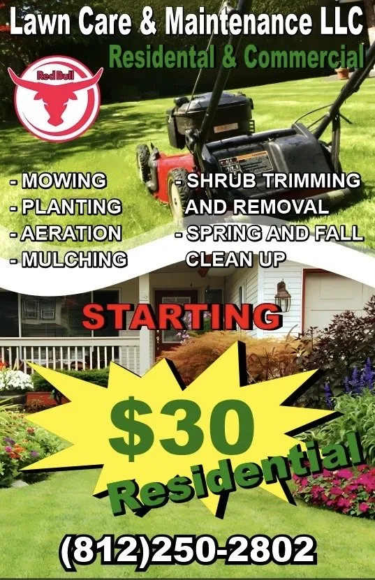 Trusted lawn care service in Newburgh, IN by Red Bull Lawn Care & Maintenance