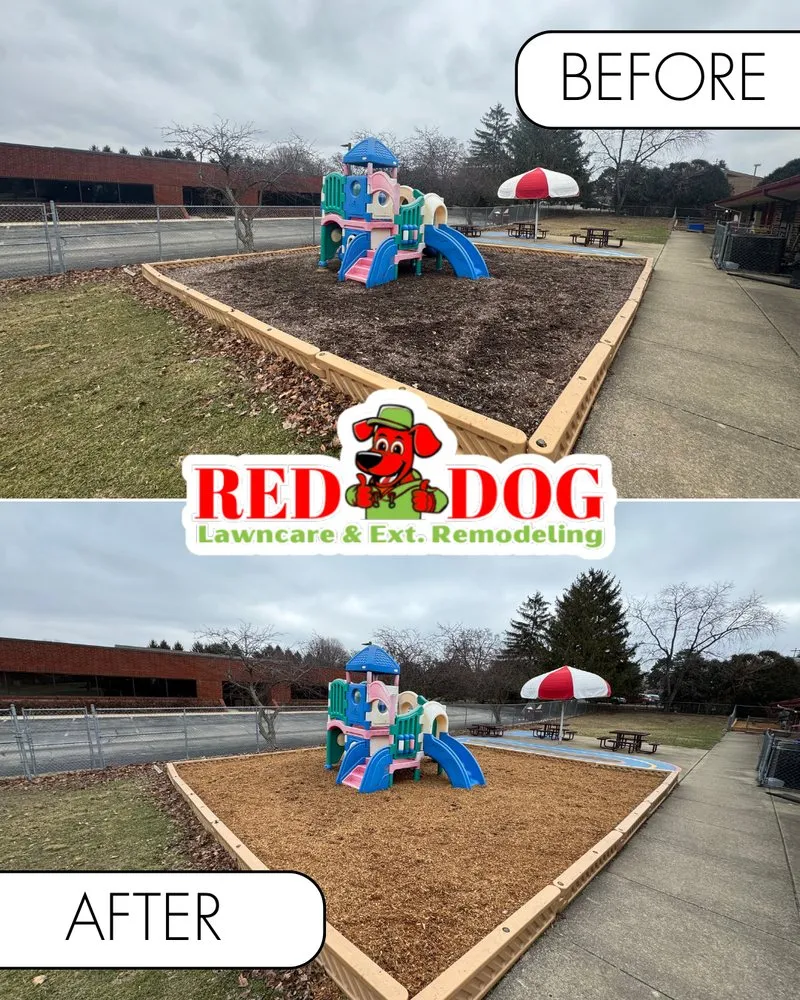 Custom residential landscaping for year-round maintenance in Champaign, IL by Red Dog Lawn care & Ext. Remodeling