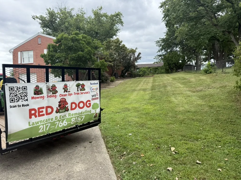 Trusted lawn mowing service for homes across Champaign, IL - Red Dog Lawn care & Ext. Remodeling