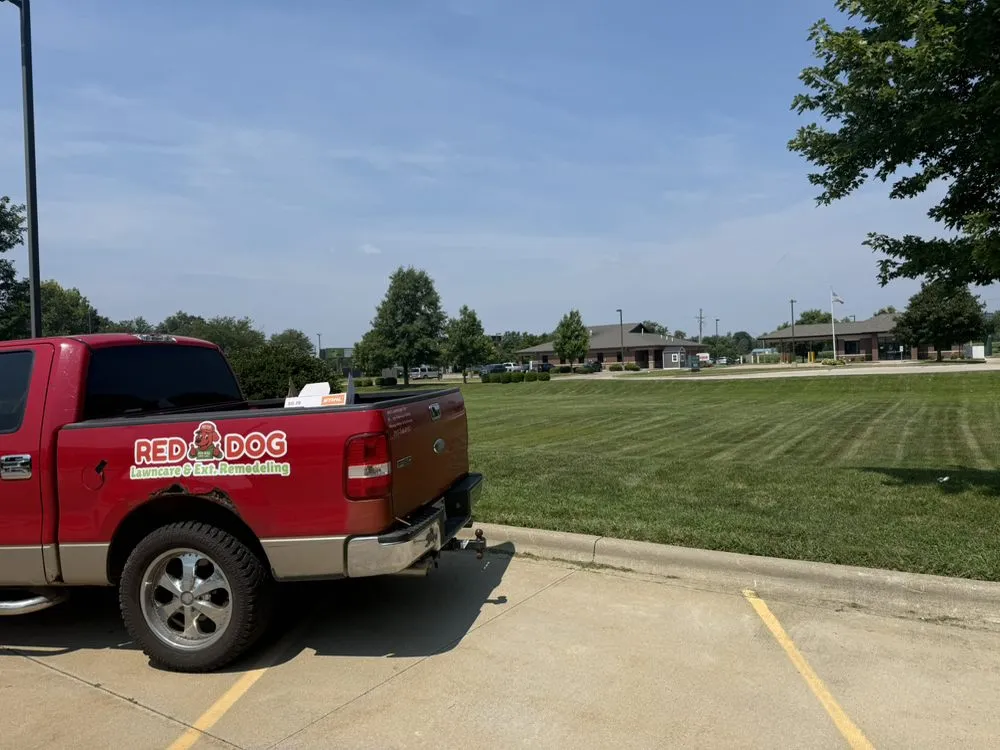 Top-rated landscape installation with custom design in Champaign, IL by Red Dog Lawn care & Ext. Remodeling