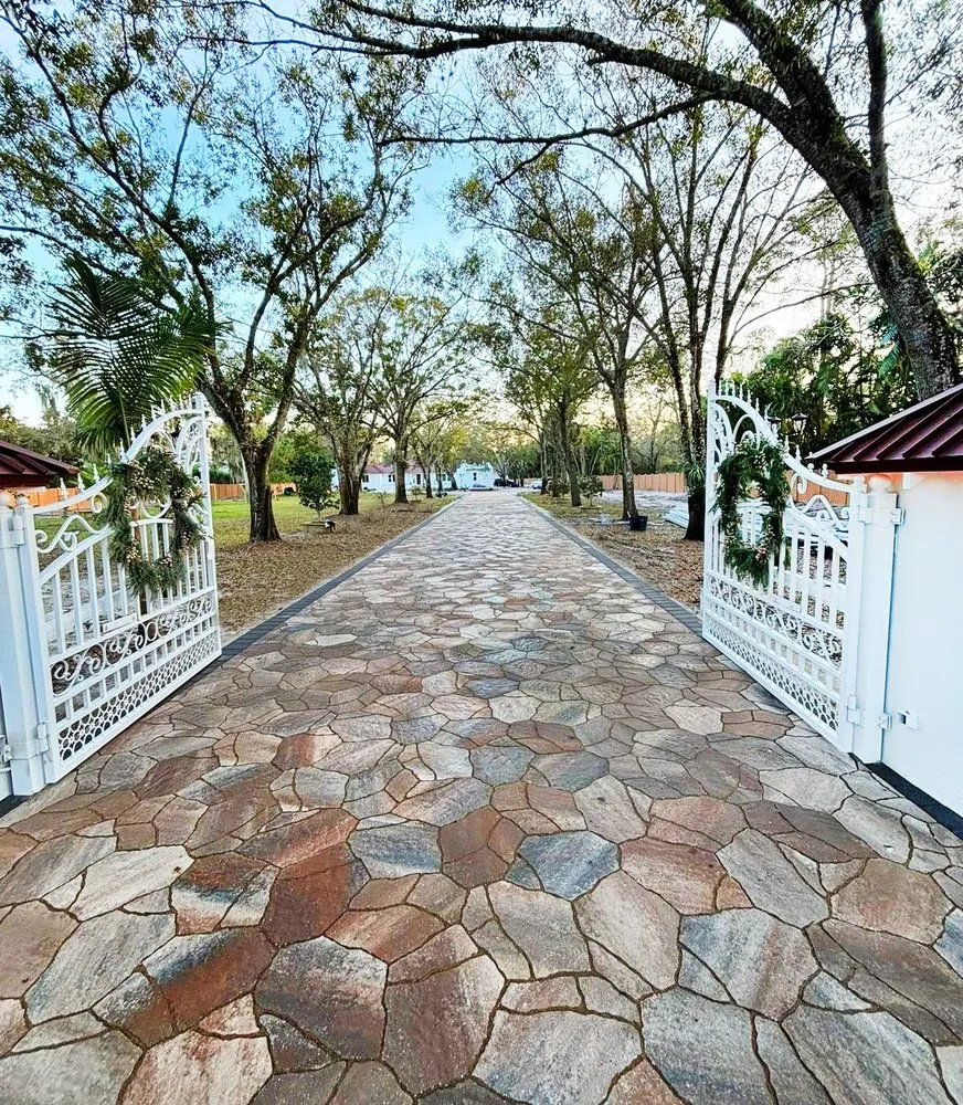 Affordable yard maintenance in Orlando, FL - Red Pavers