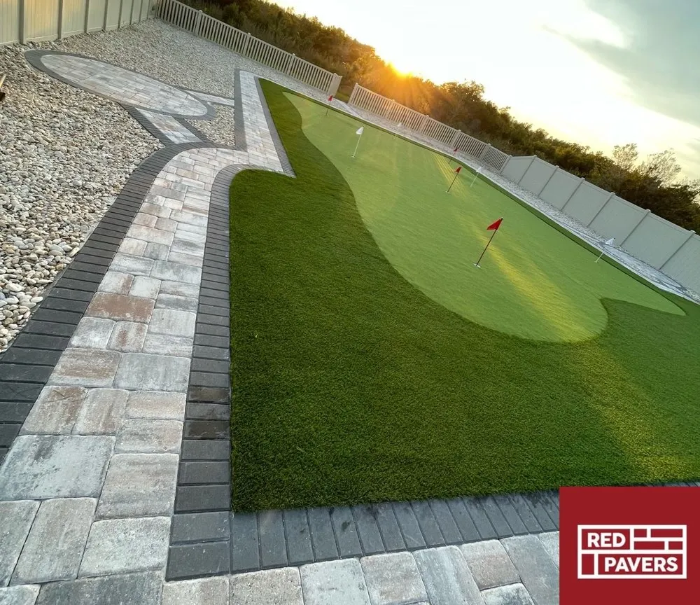 Affordable garden landscaping in Orlando, FL - Red Pavers