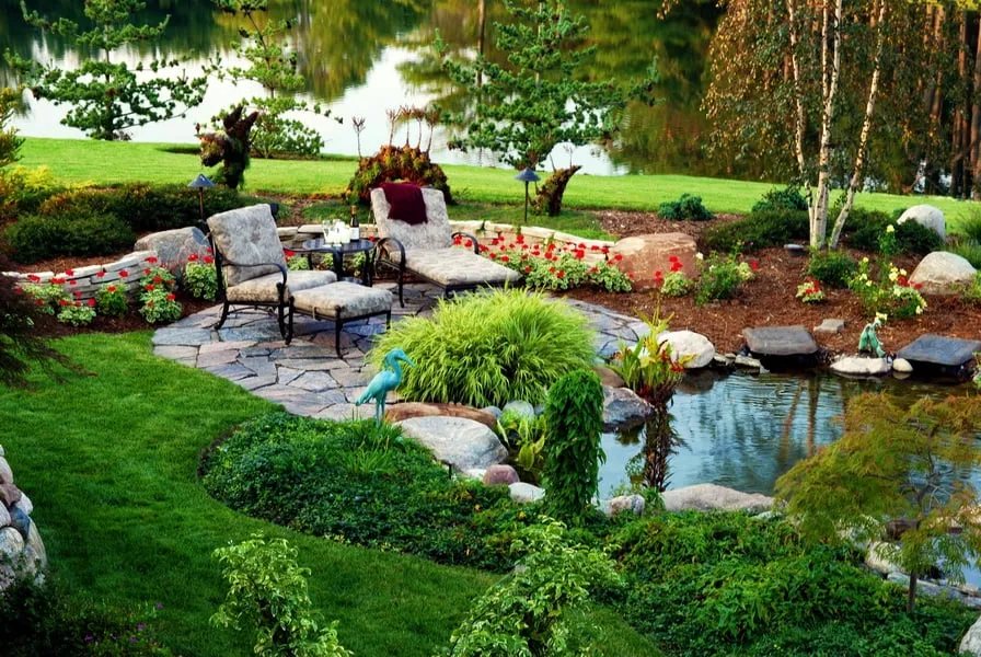 Custom outdoor landscaping with custom design across Midland, MI - Reder Landscaping