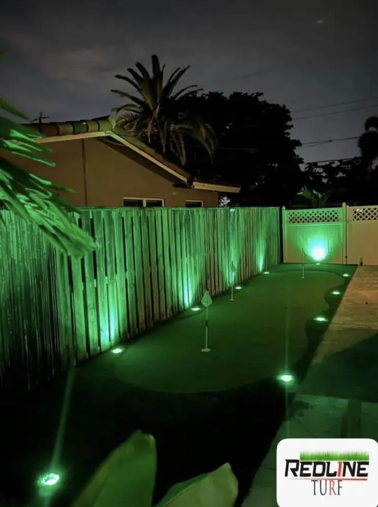 Custom landscape installation in Plantation, FL by Redline Turf & Lighting