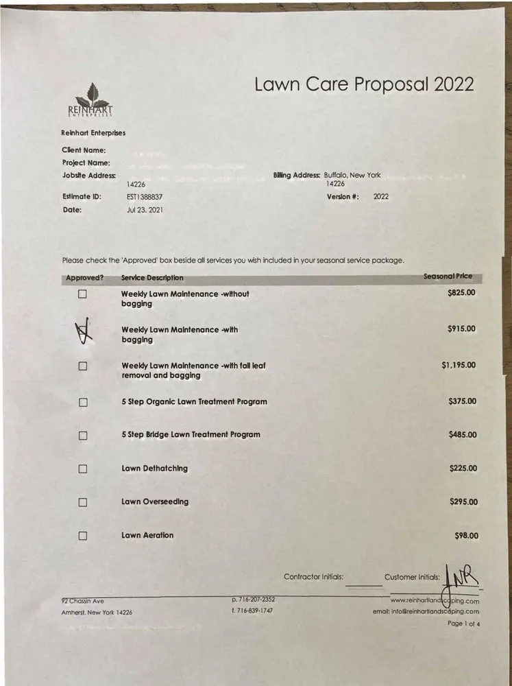 Reliable lawn care service with custom design across Amherst, NY - Reinhart Enterprises Landscaping and Lawn Care