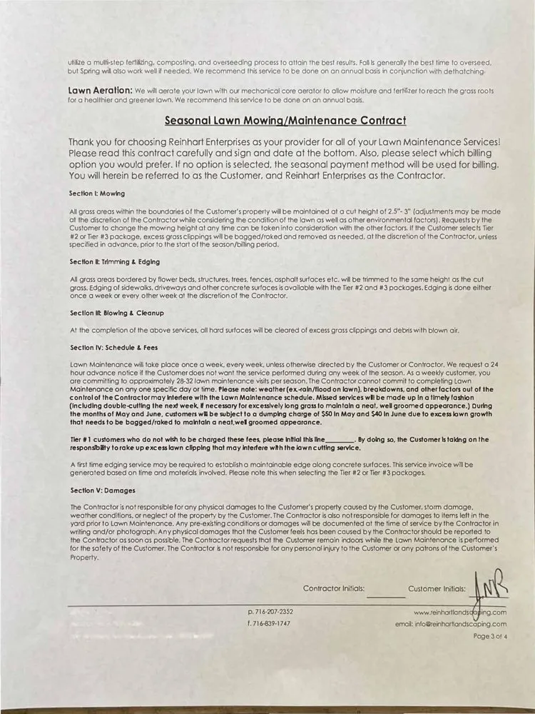 Custom lawn mowing service in Amherst, NY - Reinhart Enterprises Landscaping and Lawn Care