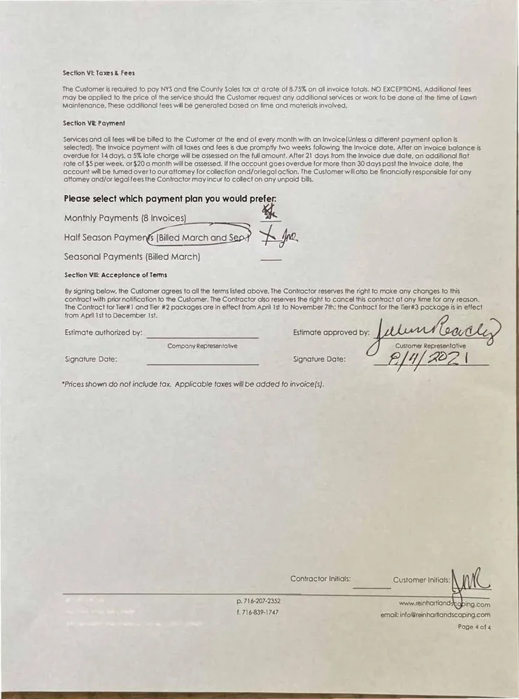 Local landscaping services in Amherst, NY - Reinhart Enterprises Landscaping and Lawn Care