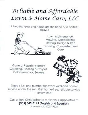 Reliable and Affordable Lawn & Home Care Logo