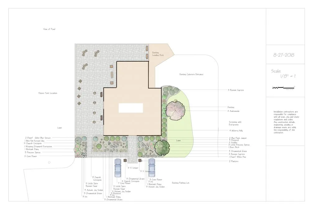 Custom garden landscaping in Bozrah, CT - Rendered by Faith