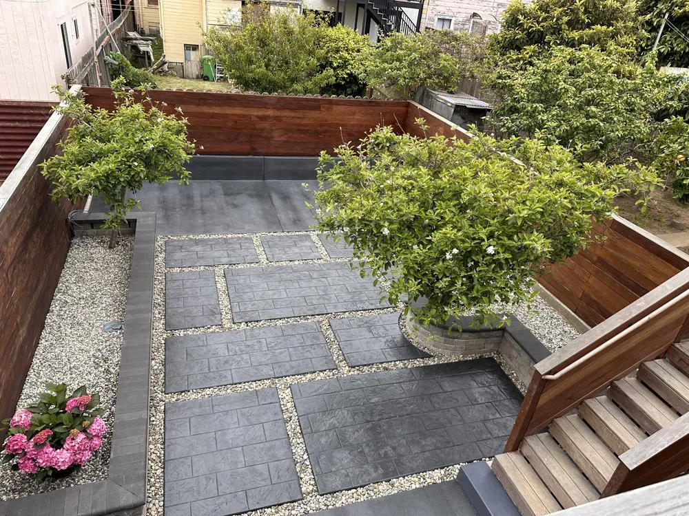 Local landscape installation with custom design in San Jose, CA by Resendiz Concrete