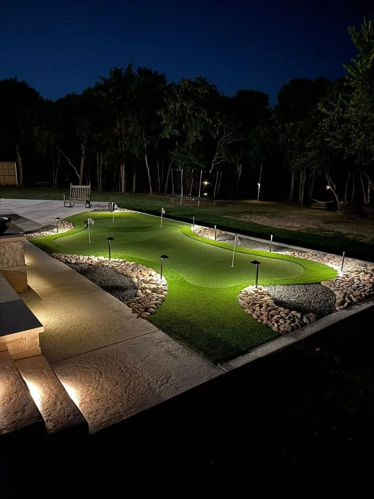 Custom landscaping services with custom design in Plano, TX by Rhino Pro Service