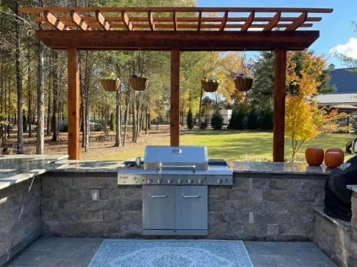 Custom residential landscaping with custom design in Indian Trail, NC by Richard Laney Landscaping