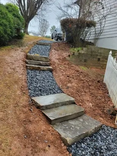 Local garden landscaping with custom design in Powder Springs, GA by Rid Property Services