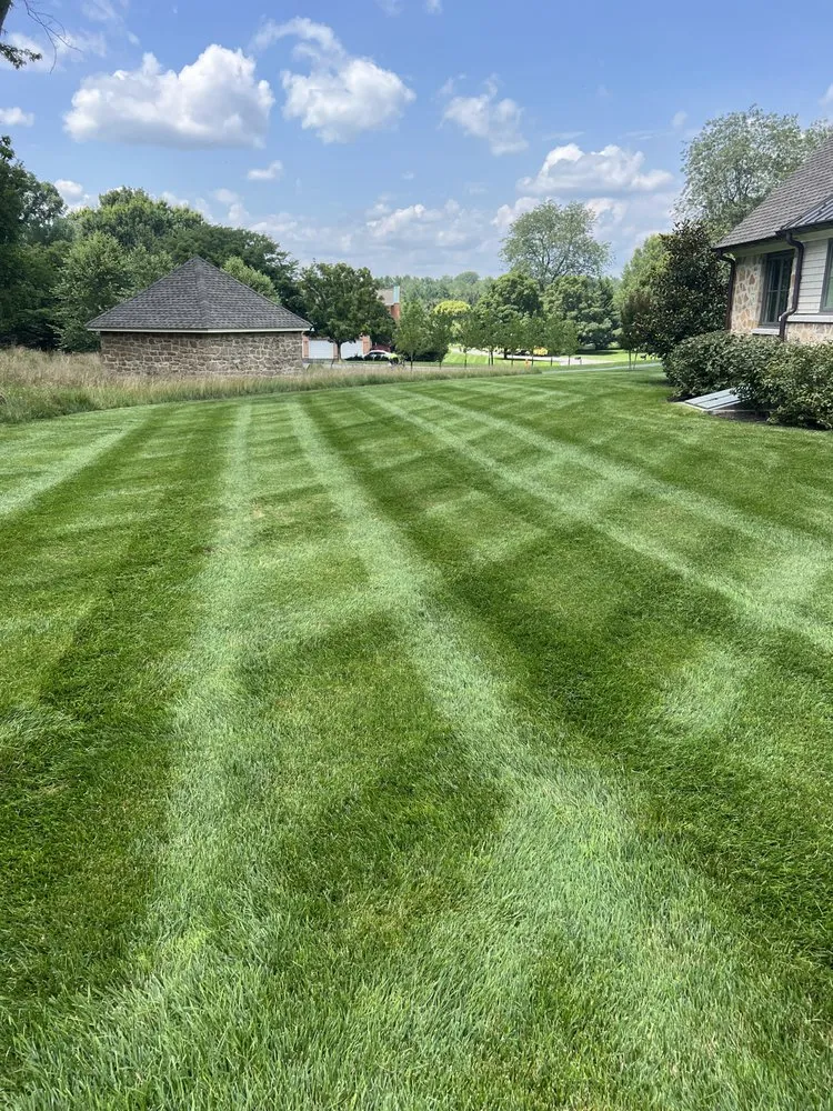 Reliable lawn mowing service in Luthvle Timon, MD by Rider Lawn Service