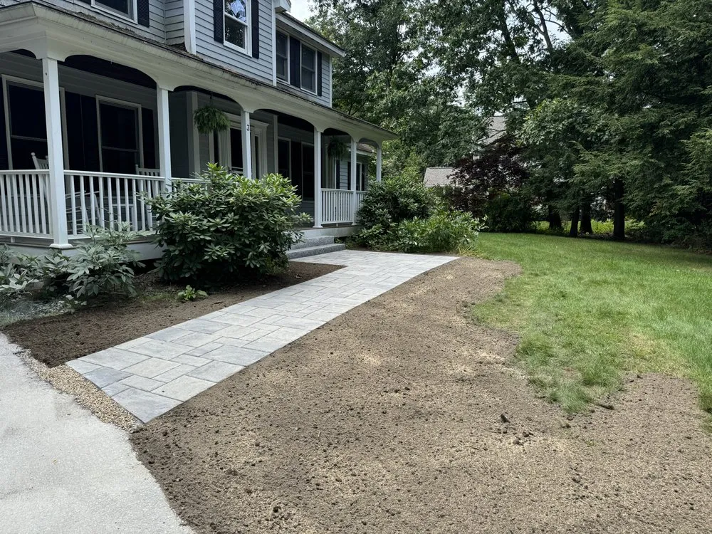 Local landscape installation in Milford, NH by Riggins Hardscaping