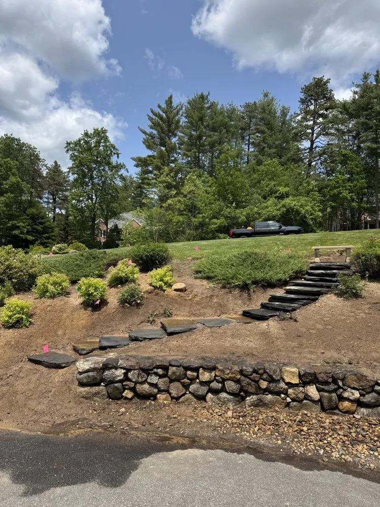 Professional yard maintenance in Milford, NH by Riggins Hardscaping