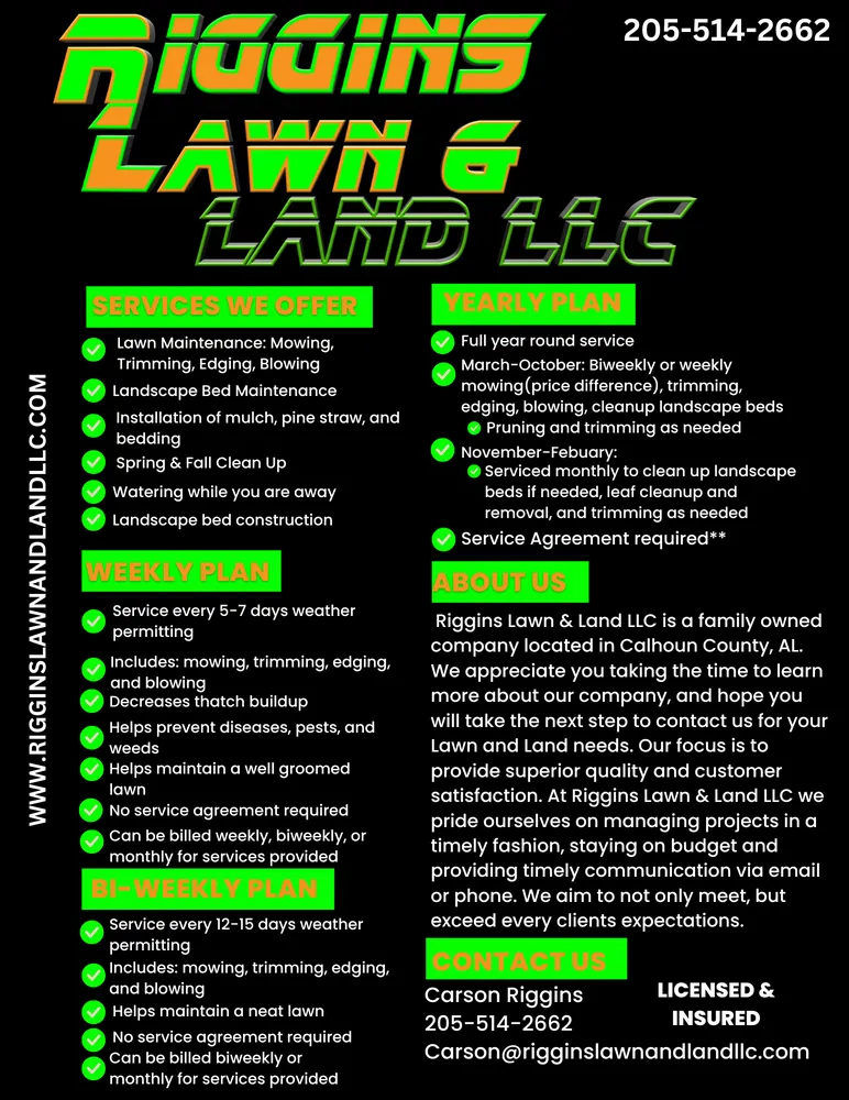 Local landscape installation in Jacksonville, AL by Riggins Lawn & Land