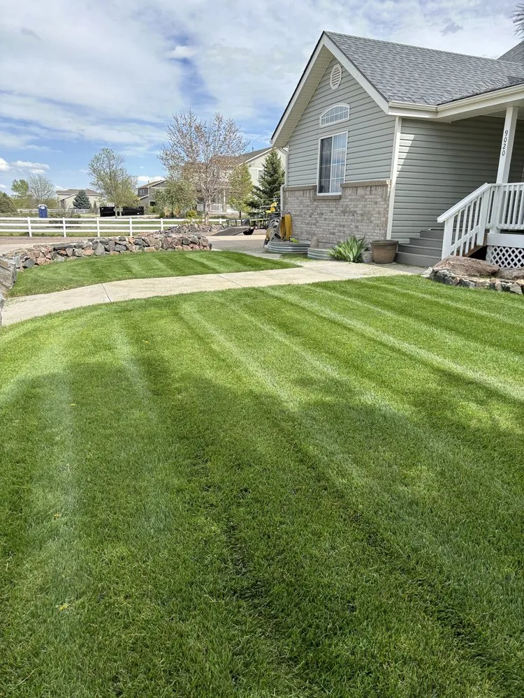 Top-rated lawn mowing service in Brighton, CO by Righthand Landscaping