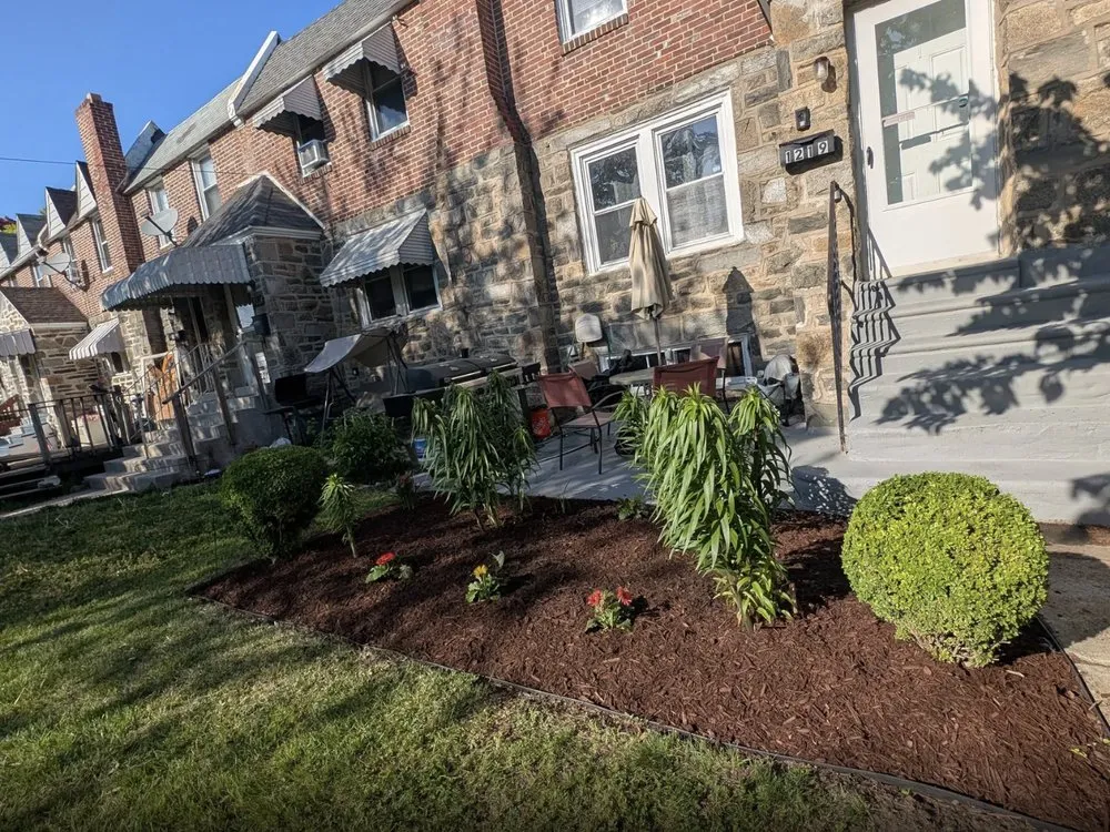Affordable landscape installation with custom design in Chester, PA by Riol’s Landscaping