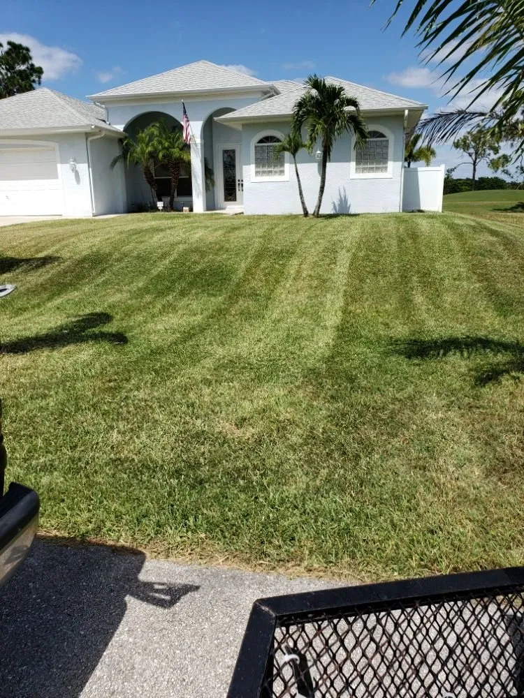 Expert lawn mowing service with custom design in Cape Coral, FL by Rise N Shine Lawn Service