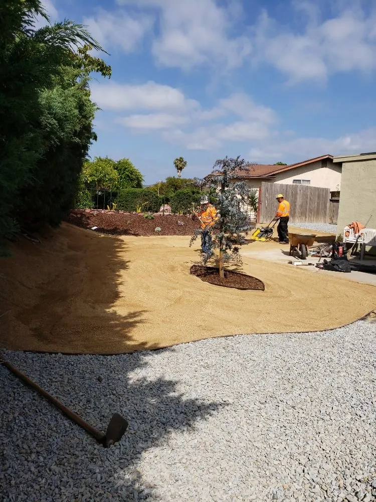 Custom landscape installation for residential properties in Escondido, CA by Rising Oak Tree Service & Landscaping