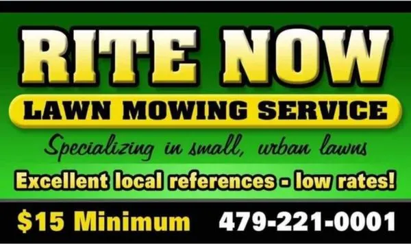 Rite Now Lawn Mowing Service Logo