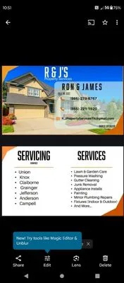 R&J'S Property Services Logo