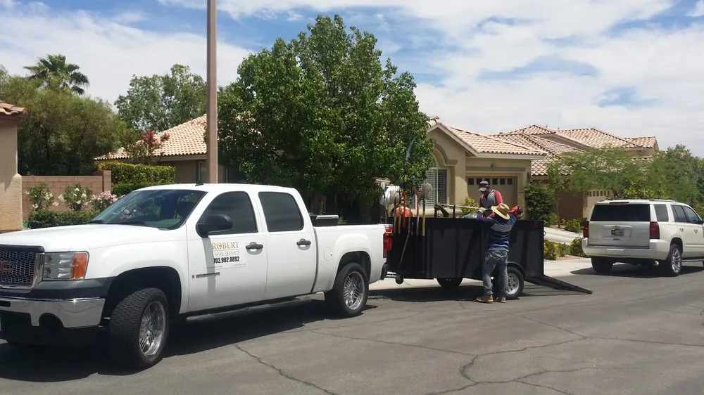 Expert yard cleanup service with custom design in Las Vegas, NV by Robert Lawn Service
